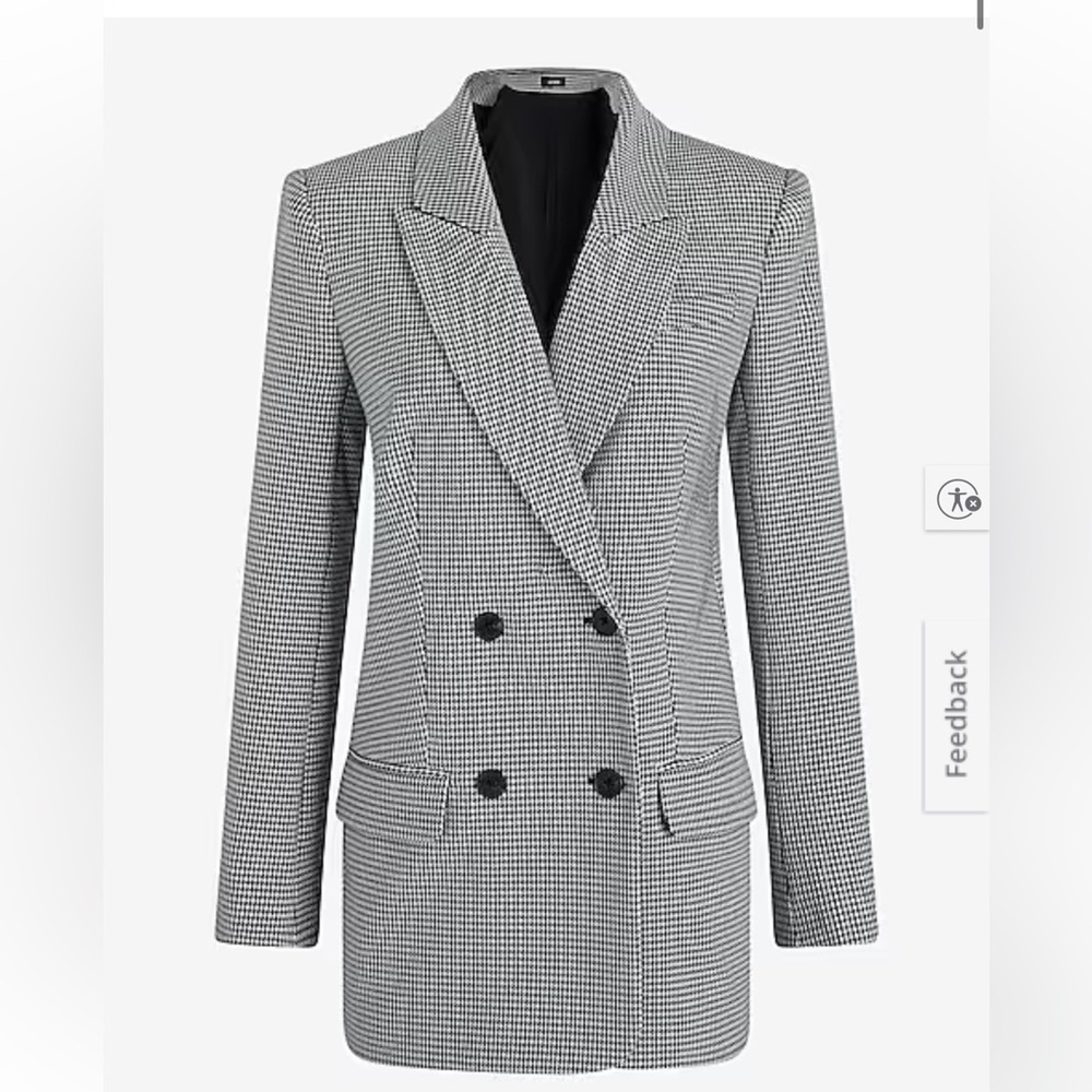 Express Houndstooth Double Breasted Blazer
